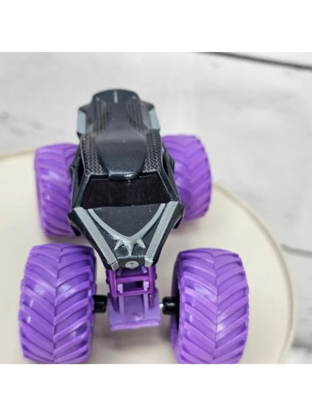 Black Panther Monster Truck Toy With Purple Tires & Black Detailing - Marvel Des